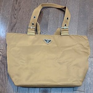 Beige Nylon Tote Bag